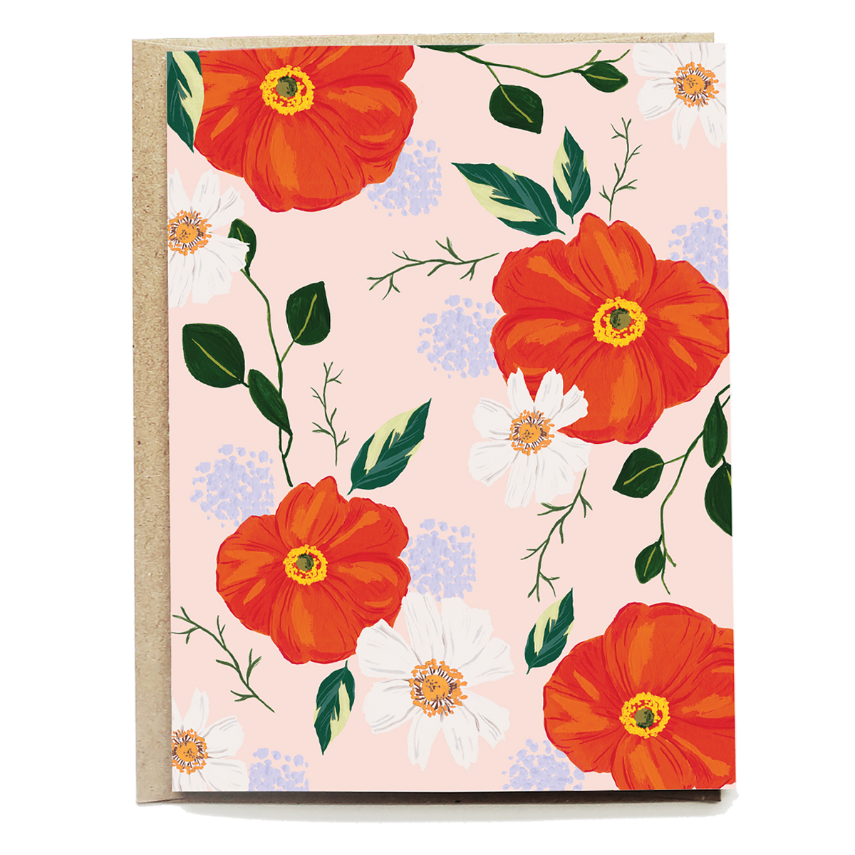 Red Poppy Blank Card | Nancy