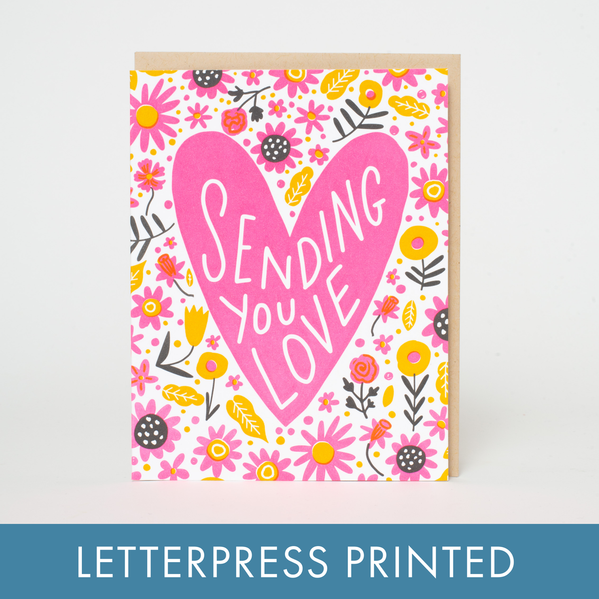 Sending Love Letterpress Greeting Card by Hello!Lucky