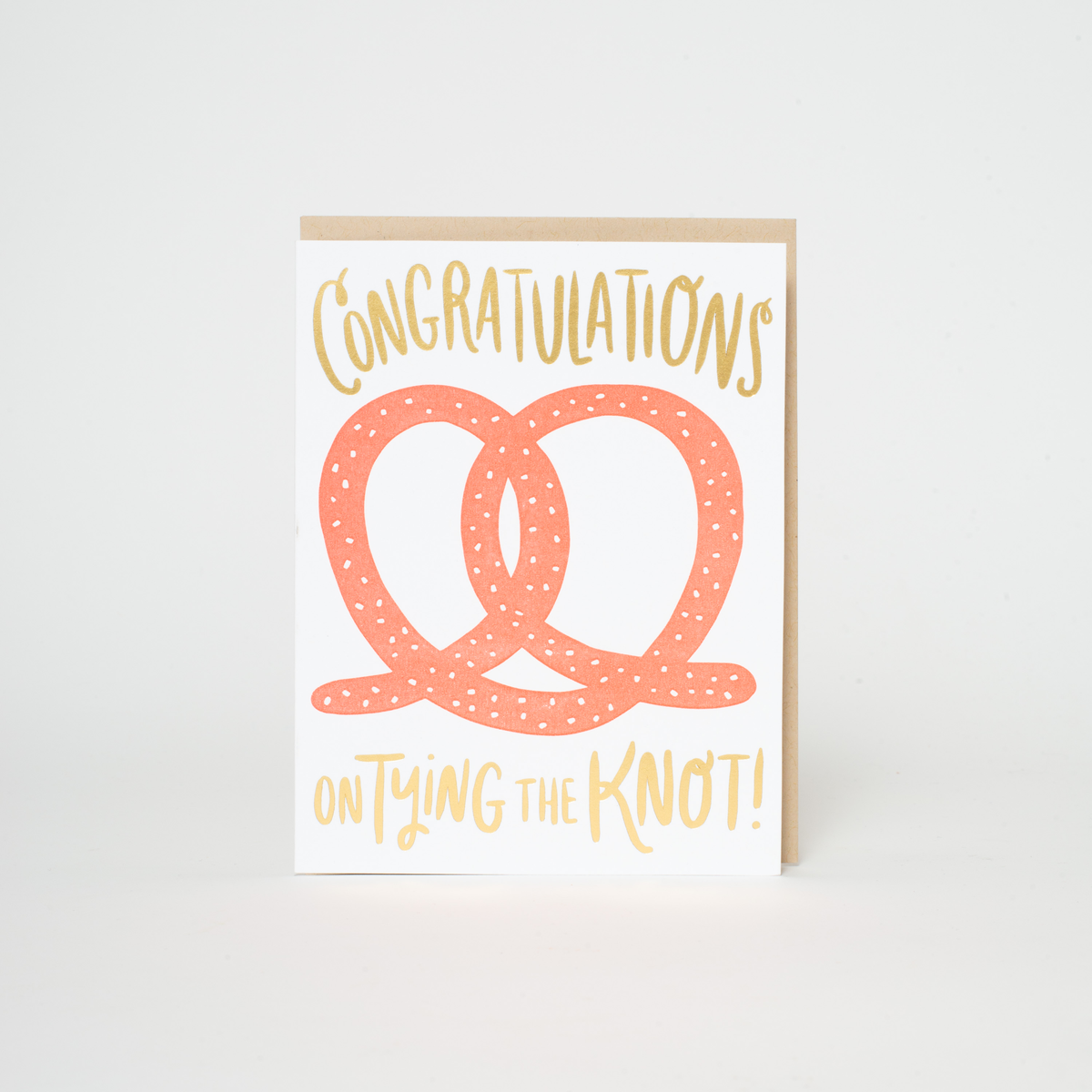 Punny Wedding Pretzel Letterpress Greeting Card by Hello!Lucky