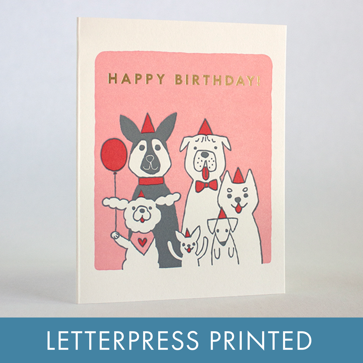 Dog Birthday Letterpress Greeting Card by Fugu FuguÂ