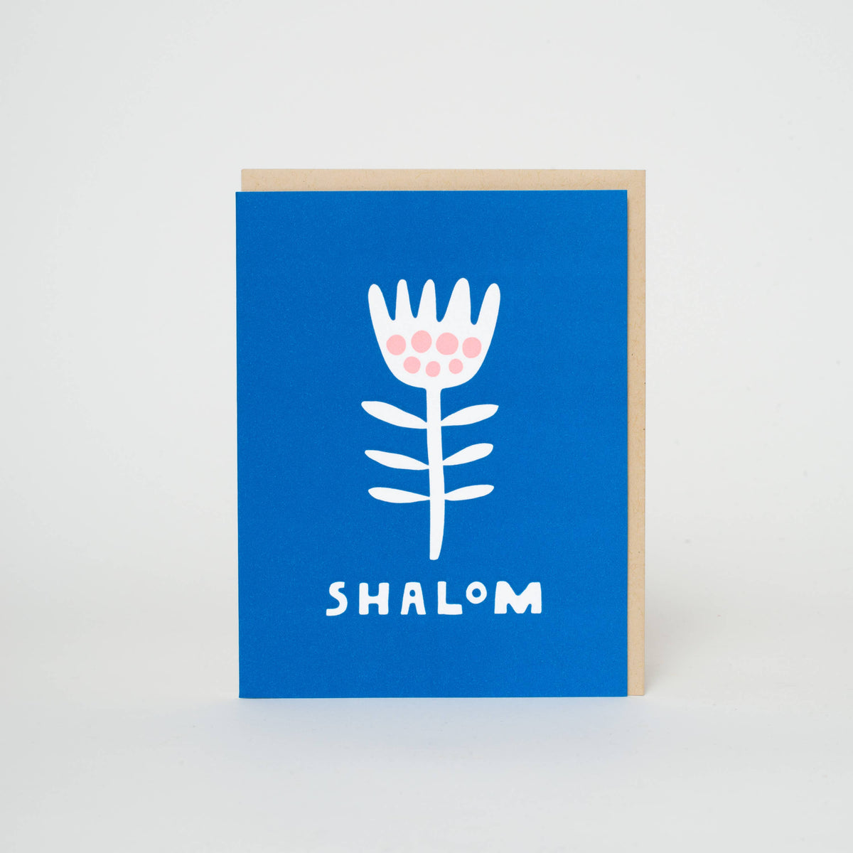 Shalom Flower Letterpress Greeting Card by Suzy Ultman