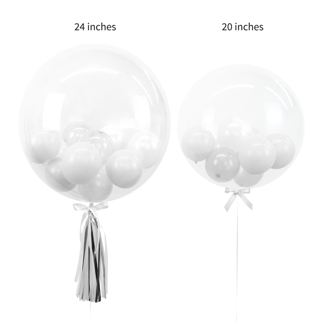 Bespoke Bubble Balloons Sizes in 24" and 20"