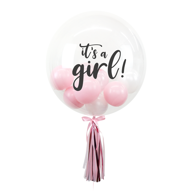 20" or 24" Bespoke Bubble Balloon in Baby Pink colour.