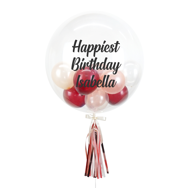 20" or 24" Bespoke Bubble Balloon in Ruby Red colour.