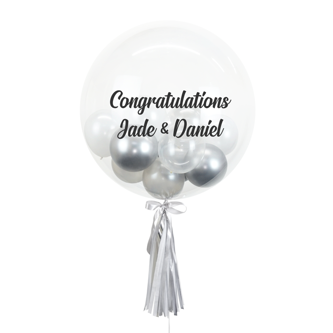 20" or 24" Bespoke Bubble Balloon in Silver White colour.