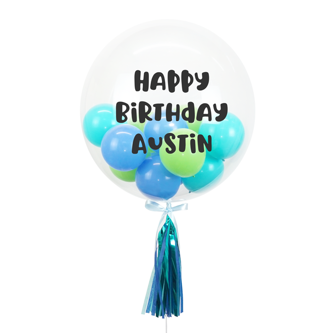 20" or 24" Bespoke Bubble Balloon in Tropical Blue colour.
