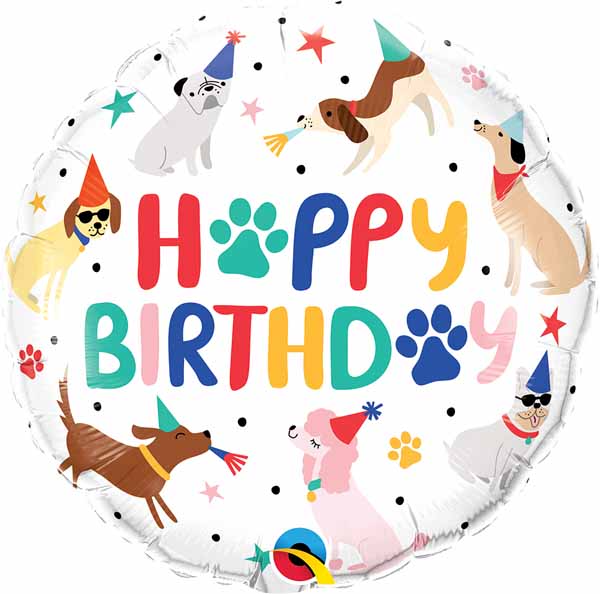 18" Happy Birthday Party Puppies