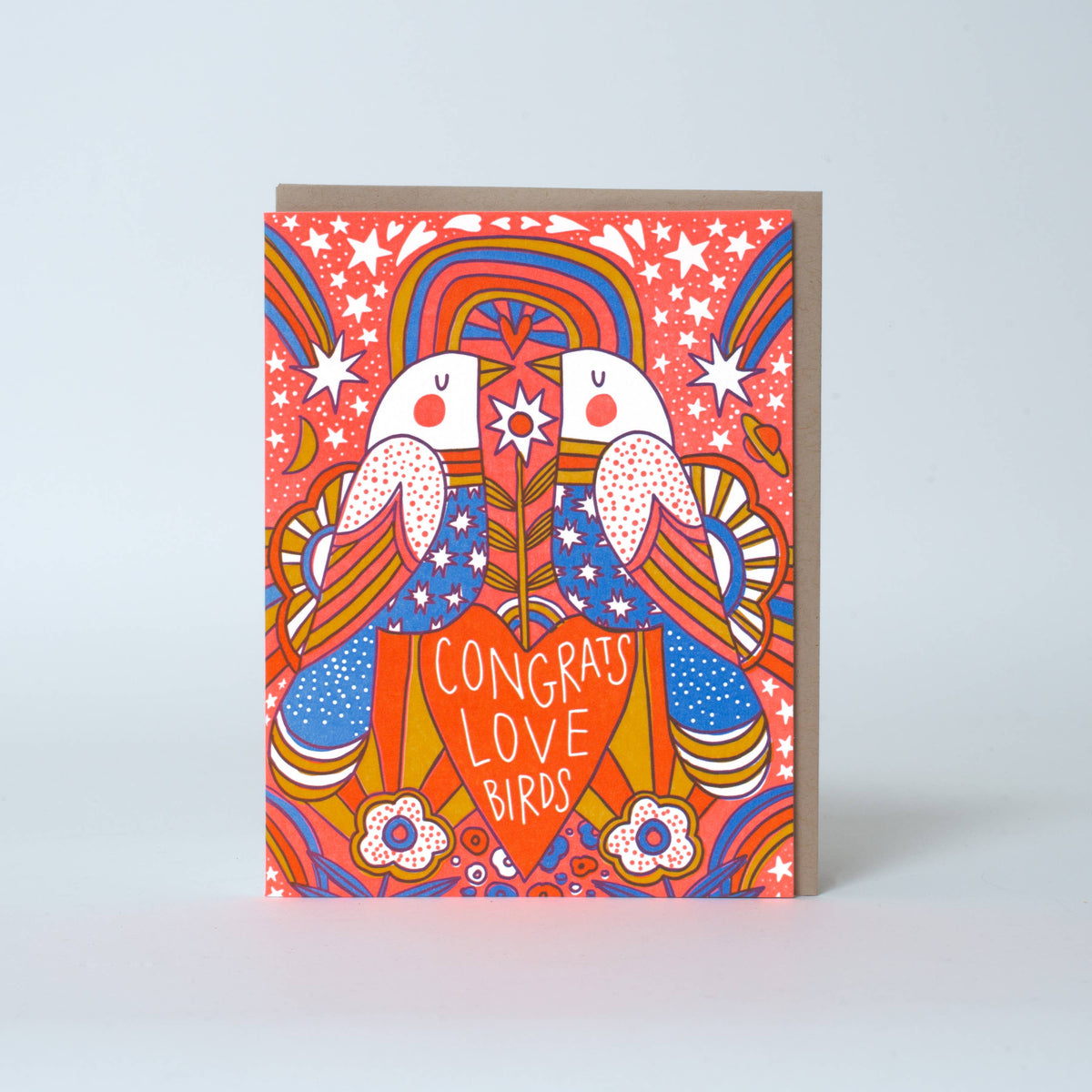 Wedding Congrats Love Birds Letterpress Greeting Card by Hello!Lucky