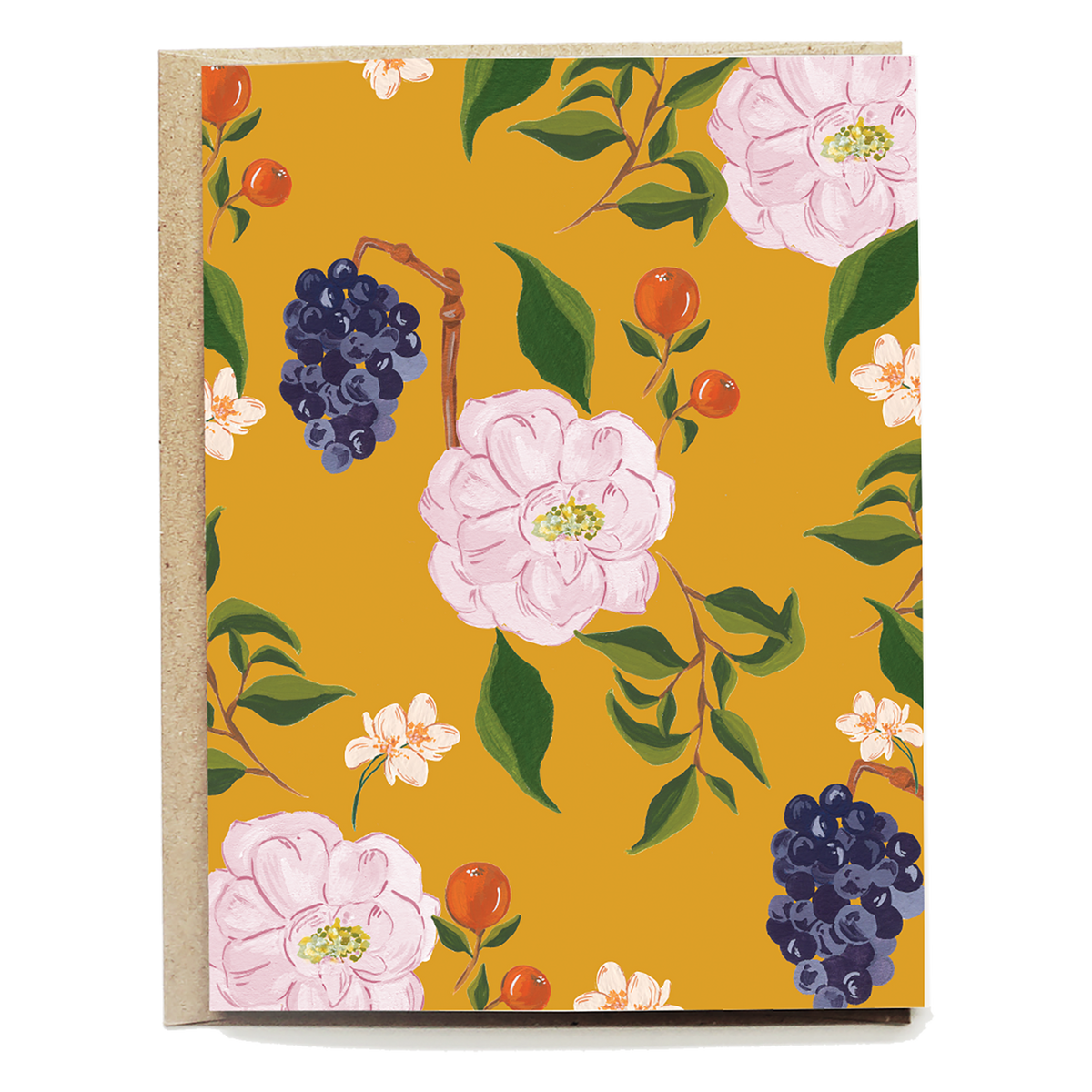 Golden Peony Blank Card | Jeanine