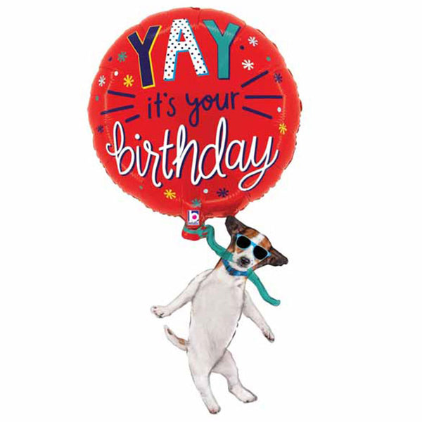 38" Yay Birthday Dog