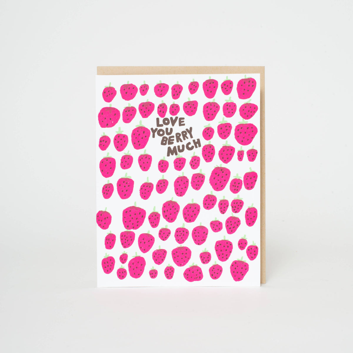 Love You Berry Much Letterpress Greeting Card by Egg Press