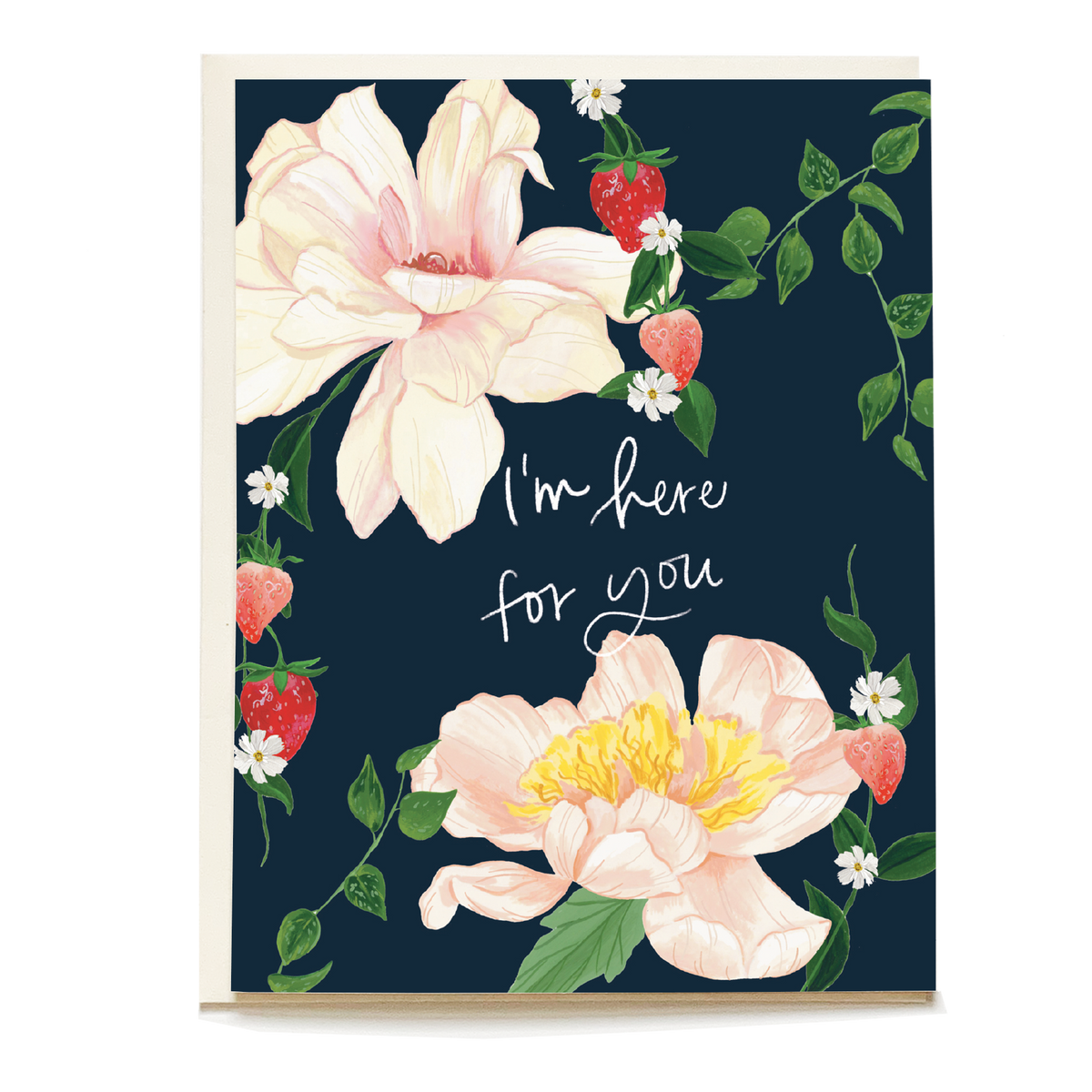 Navy Floral Sympathy Card | Strawberry
