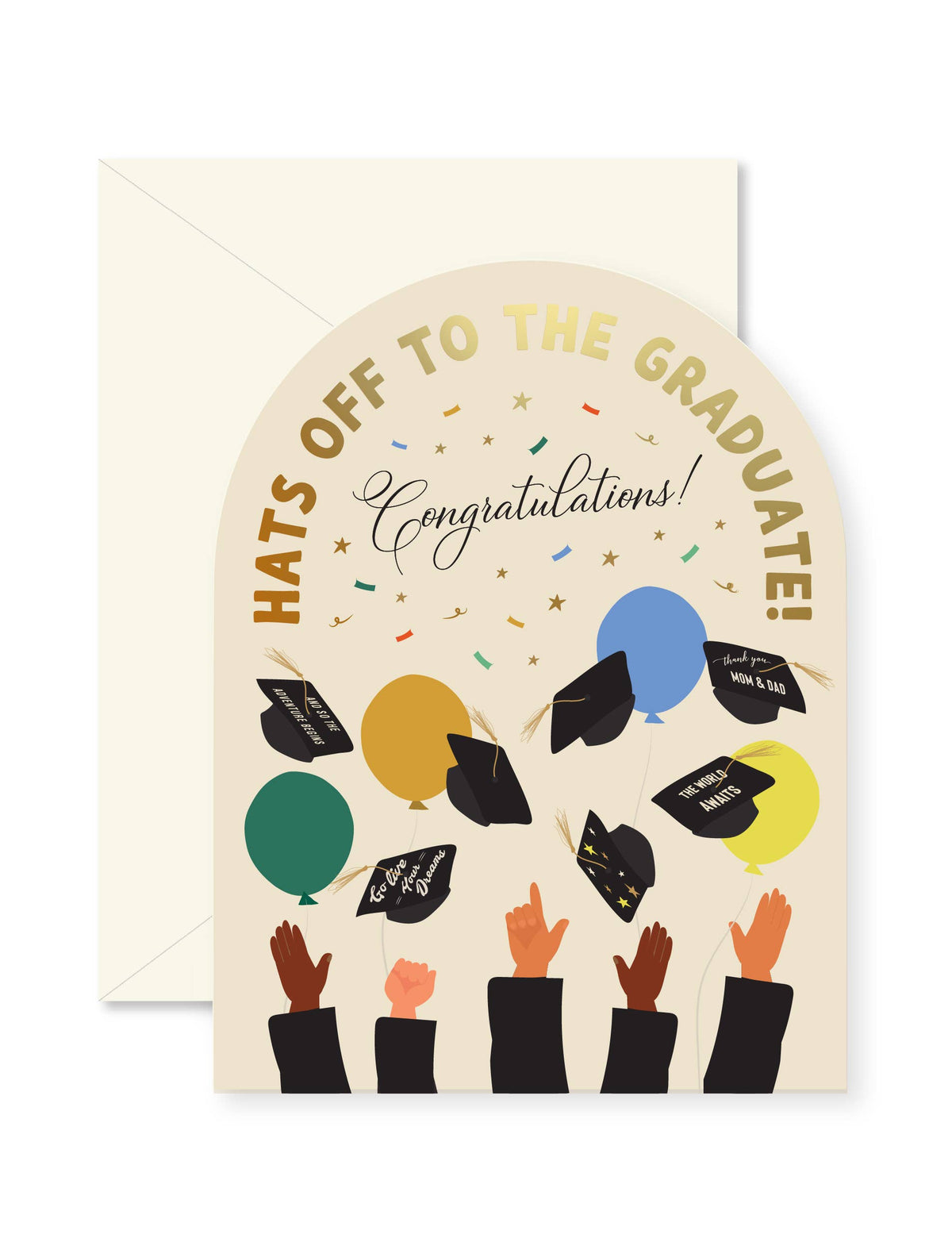 Hats Off Graduation Arch Greeting Card