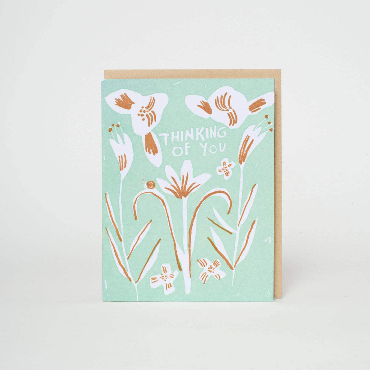 Thinking of You Lilies Letterpress Greeting Card by Egg Press
