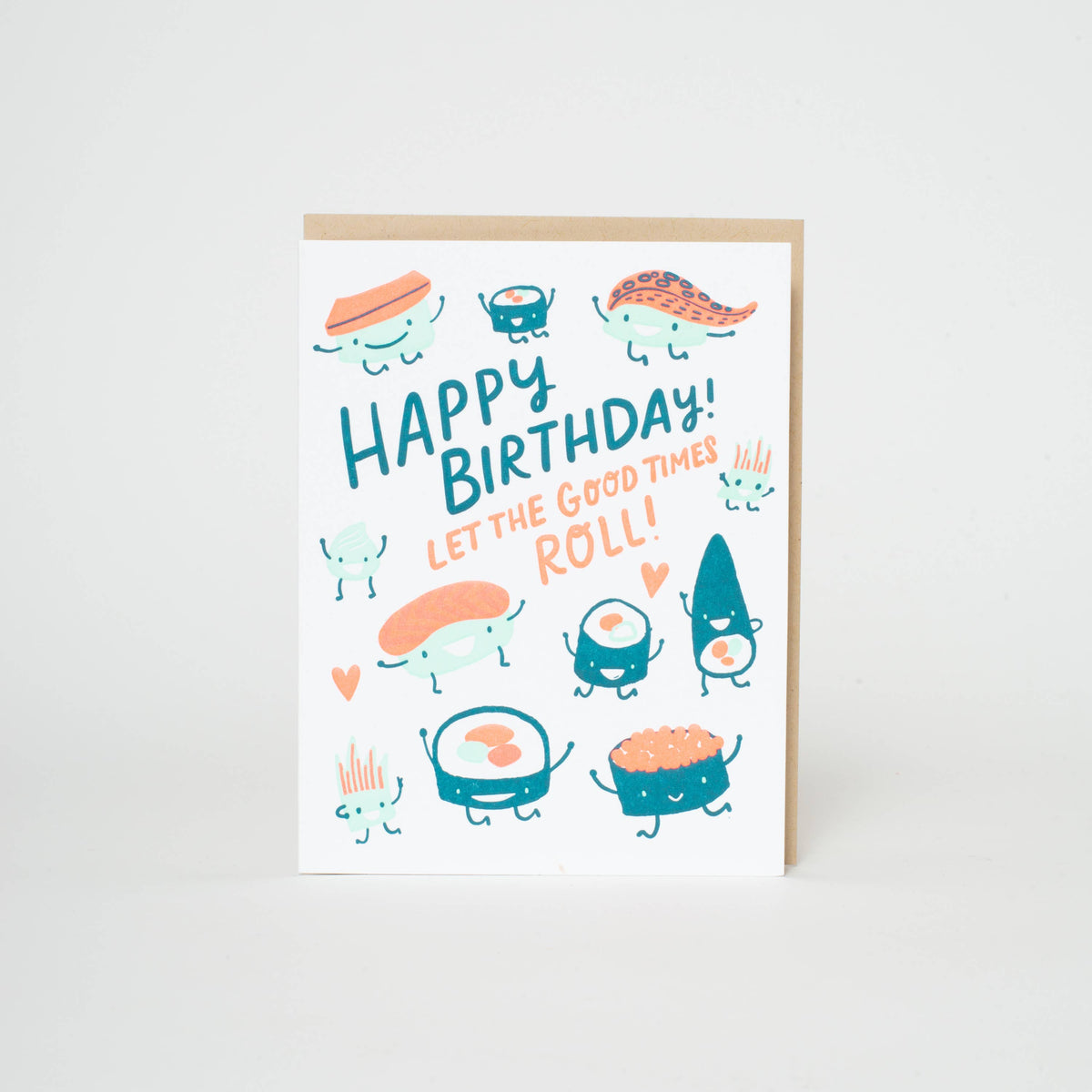Birthday Sushi Punny Letterpress Greeting Card by Hello!Lucky