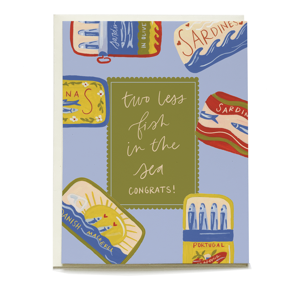 Playful Illustrated Wedding Card | Sardines
