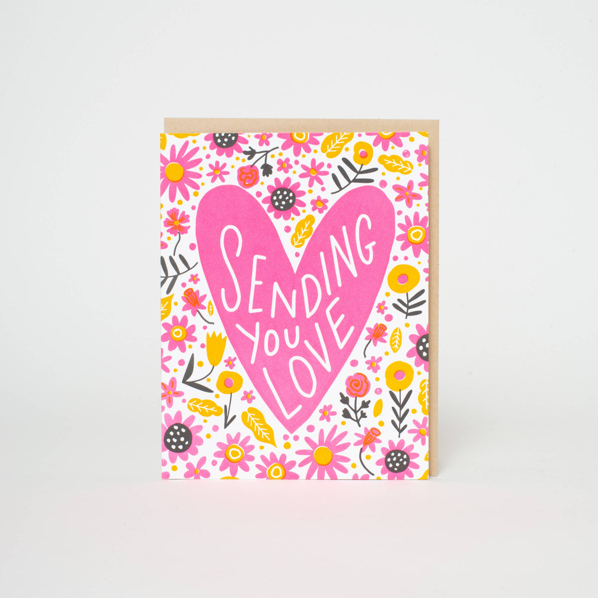 Sending Love Letterpress Greeting Card by Hello!Lucky