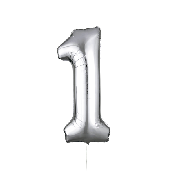 34" Silver Number Balloon