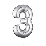 34" Silver Number Balloon