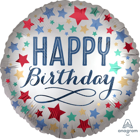 18" Happy Birthday with Stars