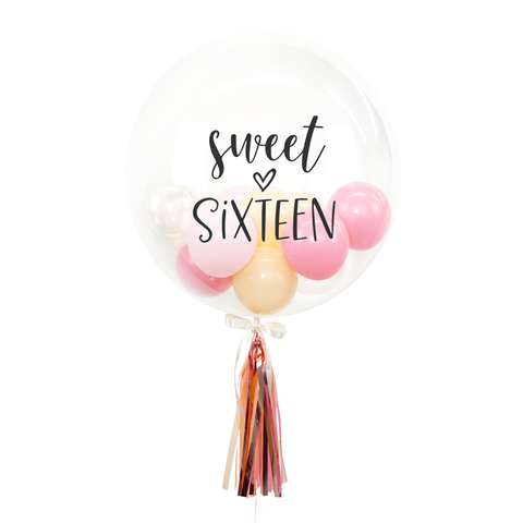 20" or 24" Bespoke Bubble Balloon in Fruit Punch colour. 