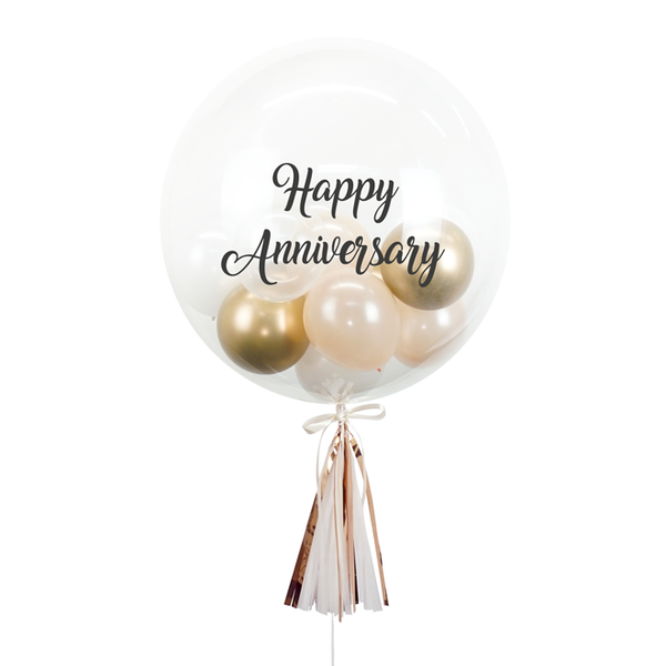 20" or 24" Bespoke Bubble Balloon in Gold and Cream colour. 