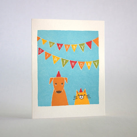 Birthday Cat Dog Card