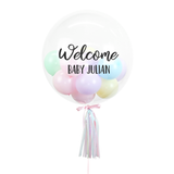 Pastel Colour Bespoke Bubble Balloon 24" - personalized label
