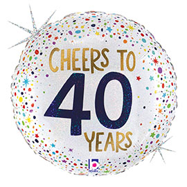 18" CHEERS TO "40" YEARS HOLO
