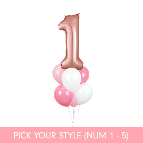 Rose Gold Number Bouquet (1 to 5)