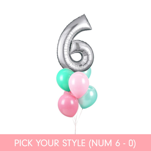 Silver Number Bouquet (6 to 0)