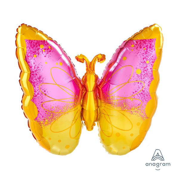 25" PINK & YELLOW BUTTERFLY